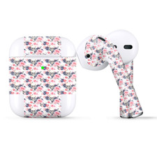 Skins Wraps compatible for Apple Airpods pink blue flowers skulls