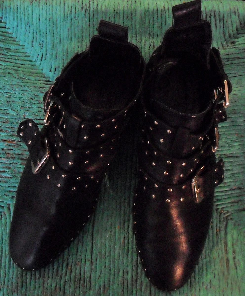 Black booties with gold cheap studs