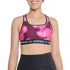 2XL NWT Womens Under Armour Mid Impact Crossback Pink Tie Dye Printed Sports Bra