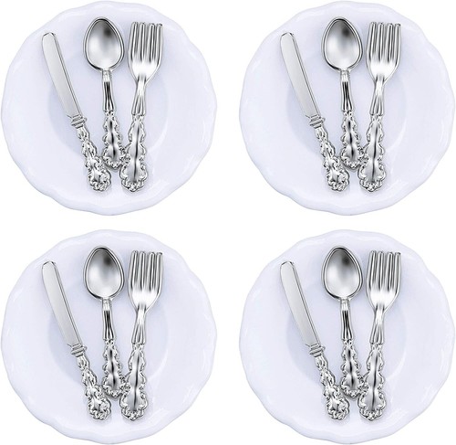 Juego de 31 tazas de té de cerámica en miniatura para casa de muñecas 1:12 platos vajilla accesorios - Imagen 10 de 11