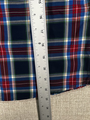 Abercrombie Fitch Shirt Kids Small Blue Red Plaid Button Up Collar Logo - Picture 8 of 10