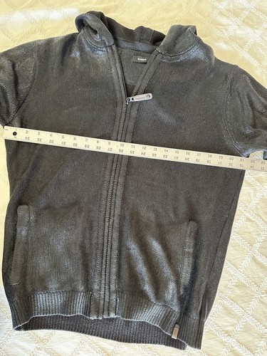 Rudsak Herren Full Zip Pullover mit Kapuze schwarz glänzend Gr. L - Bild 6 von 7