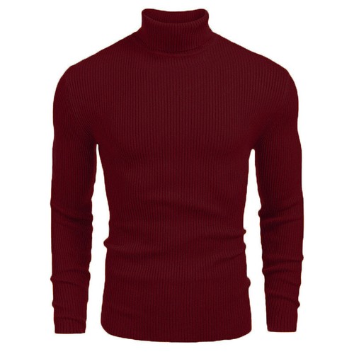 Mens Knitted Turtleneck Jumper Tops Sweater Winter Warm Long Sleeve Slim Shirts - Picture 5 of 35