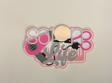 Salon Life Handmade Scrapbook Title Die Cut Paper Pierced