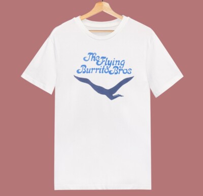 Vtg The Flying Burrito Bros T Shirt Style For Men Cotton White All Size KN073