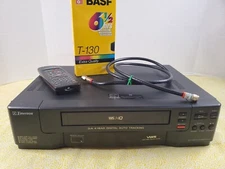 Emerson VR4003 VHS VCR Recorder +Remote Works Great Pristine Shape