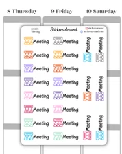 Meeting Script Planner Sticker, Work Meeting, Calendar Sticker