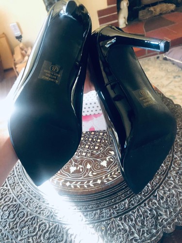 NEW My Delicious Shoes Scheme Womens Classic Slip On Stiletto High Heel Black 8 - Picture 4 of 5