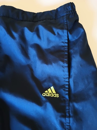 Adidas Mens Medium Blue Green Stripes Workout Pants Mesh Lined Pockets - Picture 2 of 11