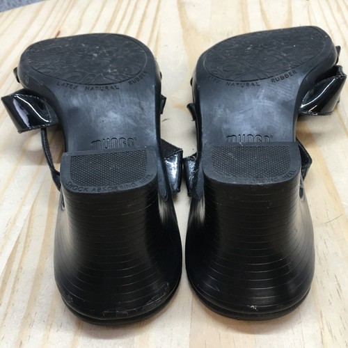 Munro American Sandals Womens 10.5 WW Karen Scott Slides Black Leather Heels - Picture 13 of 19