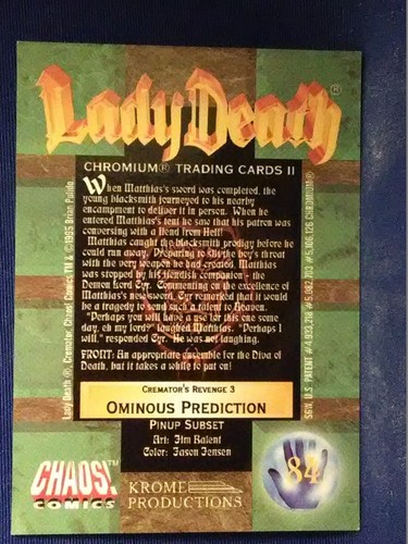 1995 Lady Death Series II Chromium BASE Trading Cards YOU-Pick-1 - Picture 130 of 154