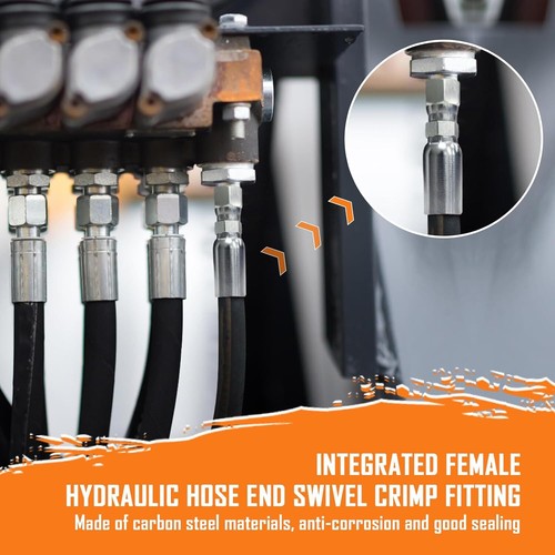 12PCS 1/4" Hydraulic Hose Fittings 1/4"x1/4" JIC 37° Female w/ Protection Cover - Picture 2 of 11