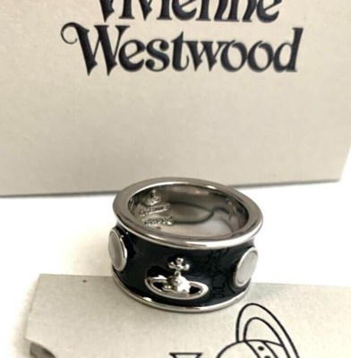 Vivienne Westwood BELT Ring Black Silver Size 6.5-7 Mens Vivienne Westwood BELT Ring Black Silver Size 6.5-7 Mens