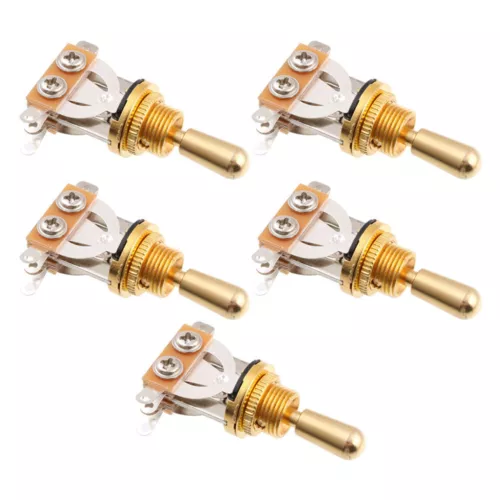 5pcs 3-Way Toggle Switch w/Brass Tip Cap for Gibson Epiphone Les Paul Guitar
