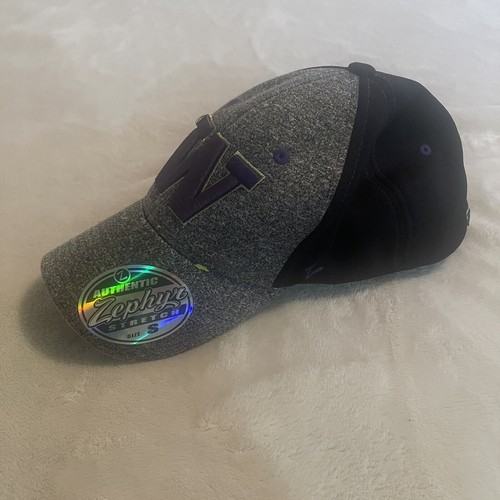 Washington Huskies Hat Men Small Gray Zephyr NCAA Cap Snapback Stretch Brand New - Picture 4 of 7
