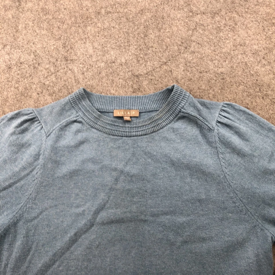 LILLA P Suéter Mujer Pequeño Azul Sudadera Pullover Tejido * Foto 4 de 4