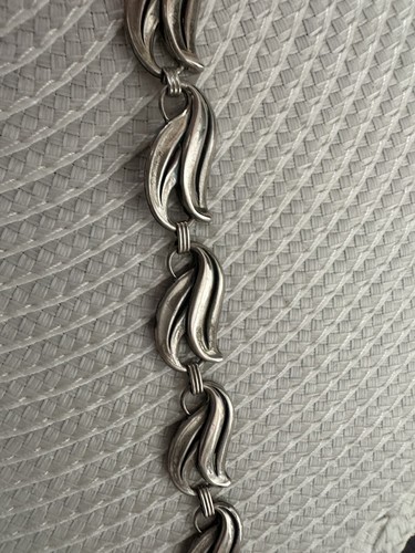 "Pendientes collar cadena 15"" eslabones hoja plata arte joyería de ley ART DECO" de colección - Imagen 18 de 21