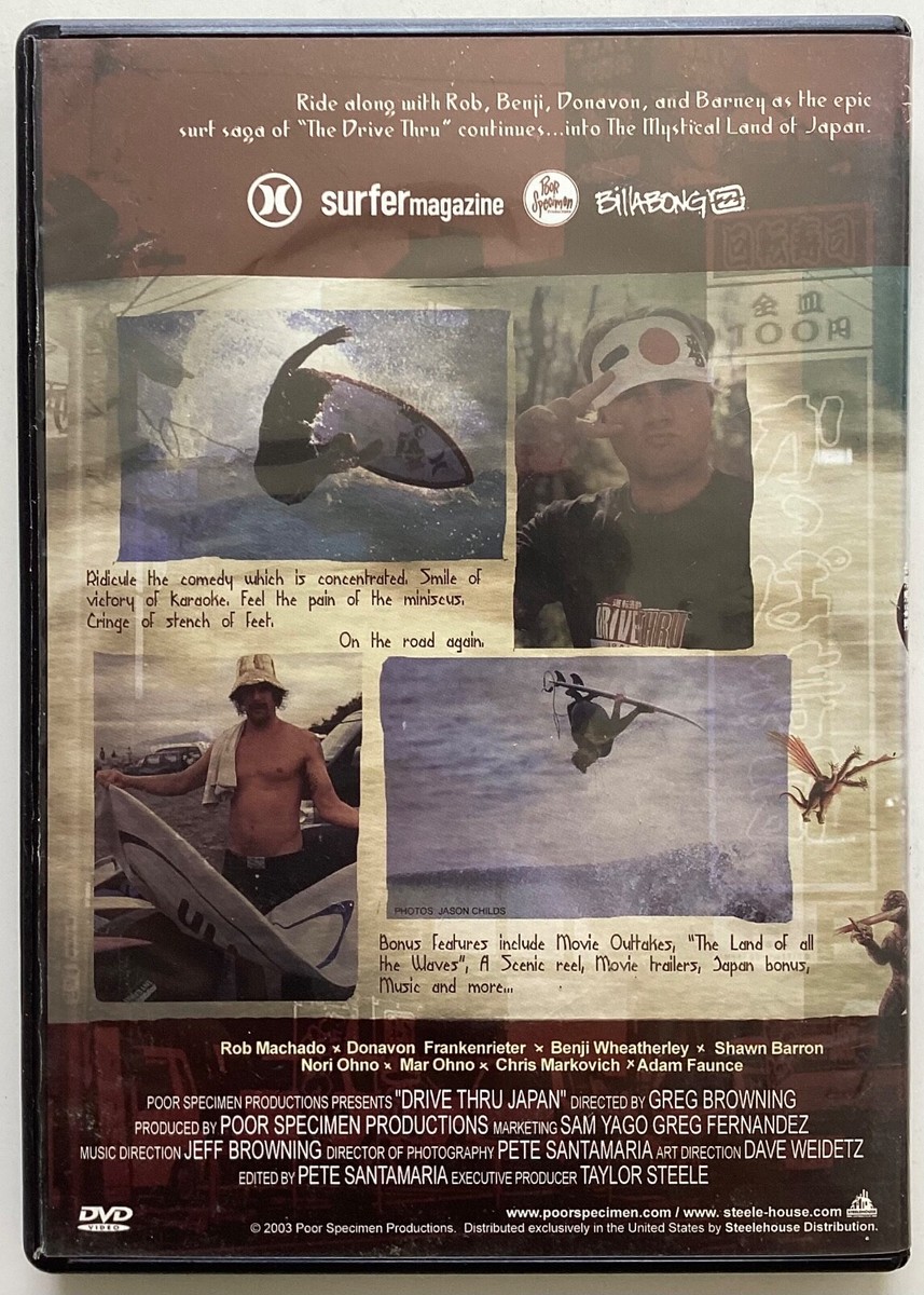Drive Thru Japan (DVD, 2003) Surfing Taylor Steele Rob