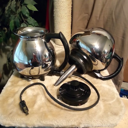 Works! VTG 50s Sunbeam C30A Chrome Vacuum Double Bubble Elec Coffee Percolator - Picture 5 of 15