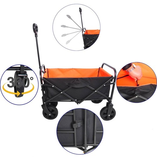 2025/Folding Wagon Garden Shopping Beach Cart - Picture 4 of 20