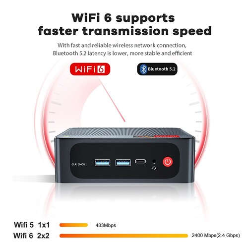 Beelink SER5 AMD Ryzen 5 5560U Windows 11 Mini PC 16GB 500GB WiFi6 1000M 4K 60Hz - Picture 17 of 23