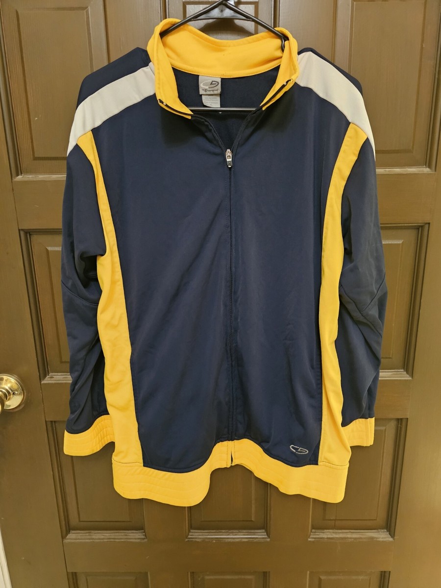 トップス CHAMPION TRACK JKT Champion Mens Full Zip Track Jacket Navy And Yellow And
