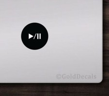 Play / Pause - Mac Apple Logo Cover Laptop Vinyl Decal Sticker Macbook Unique