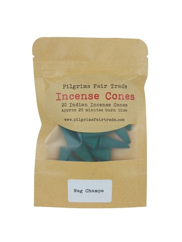 Pilgrims Fair Trade Natural Indian Incense Cones 20 Per Packet - Picture 2 of 18