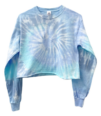 Waterfall Tie Dye Cropped Long Sleeve Unisex Tee