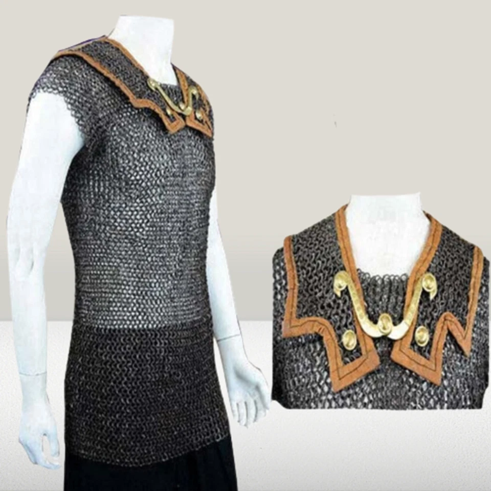 Acero inoxidable libre de óxido, Lorica Hamata romana, cota de malla de 9 mm, Foto 2 de 4