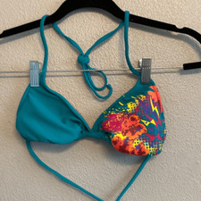 Xhilaration- teal string bikini triangle top-...