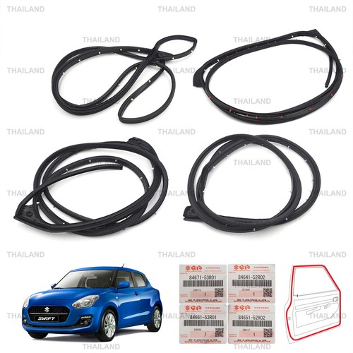 Set 4Dr Door Rubber Seal Weatherstrip For Suzuki Swift Hatchback 2018 - 2023 - 第 1/9 張圖片