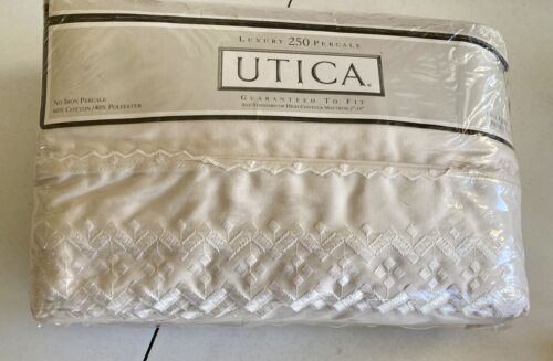 NEW UTICA Luxury 250 Percale Queen Sheet Set 100% COTTON