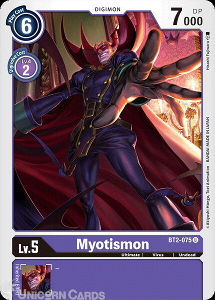 BT2-075 Myotismon Uncommon Mint Digimon Card
