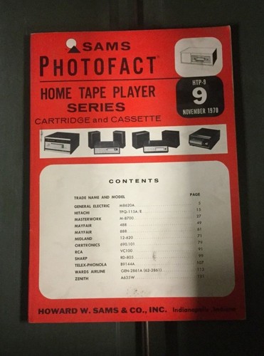 Vintage Howard W. Sams & Co. Sams Photofact Home Tape Player Series Book HTP-3 - Bild 1 von 3