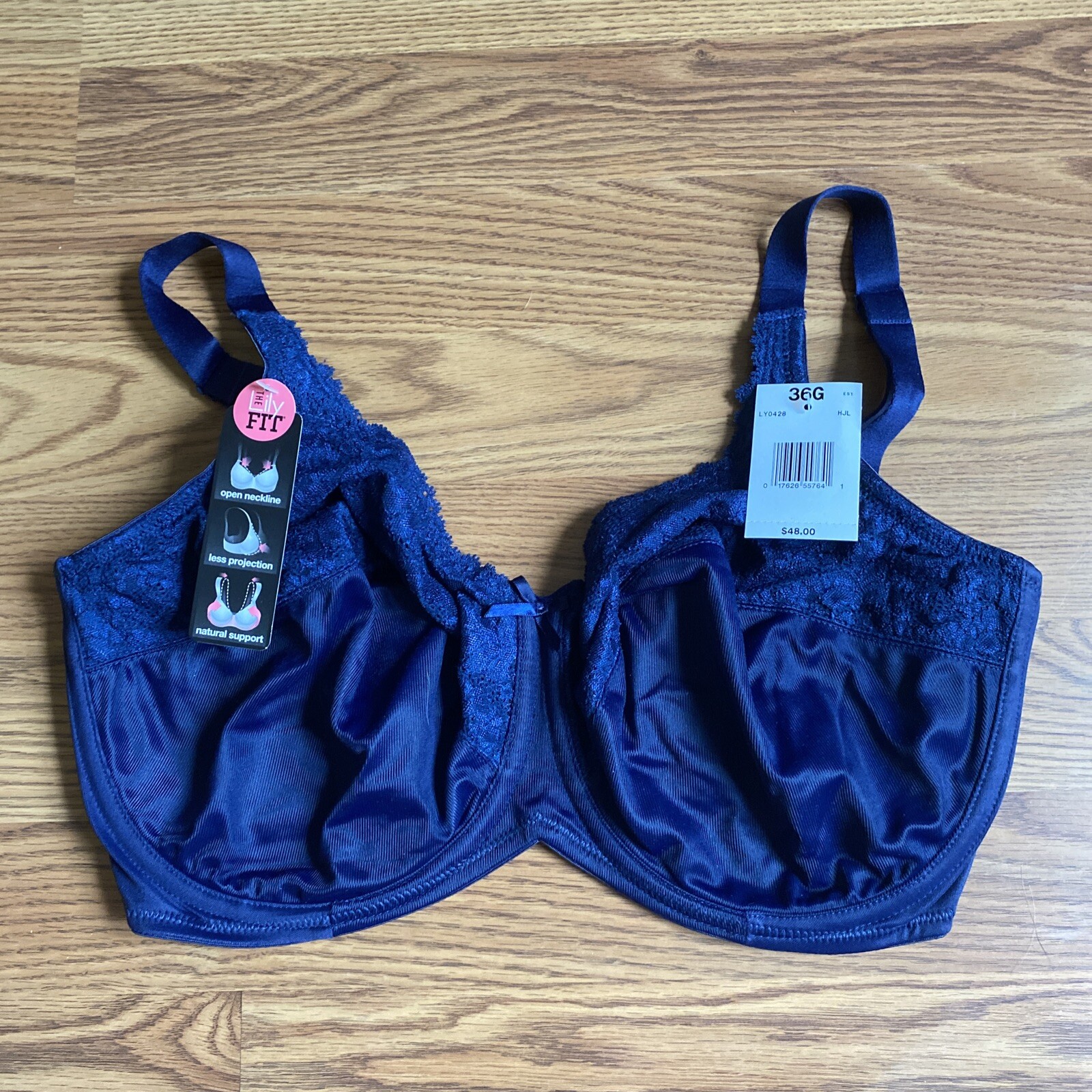 Lilyette Minimizer Bra Tailored Lace Trim Women's Shaping Bra Blue Size 36G eBay