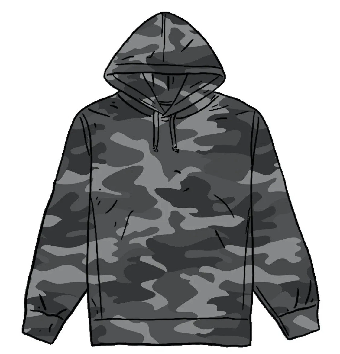 Sweat shirt à capuche Supreme Overdyed, taille grande (camouflage peint en noir) SS20, neuf avec étiquettes