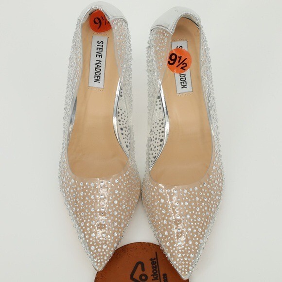 *STEVE MADDEN*クリスタル バレリーナ 2色展開 STEVE MADDEN Vala R rhinestone clear stiletto heels, sparkle