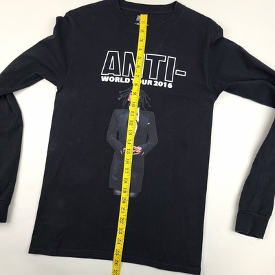2016 Rihanna Anti World Tour Long Sleeve T Shirt Concert Rap Tee Black Small
