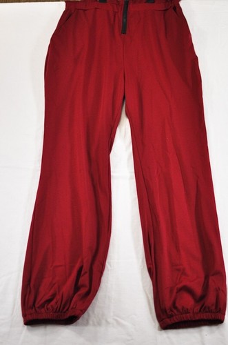 women's burgundy knit jumpsuit romper size medium long sleeves elastic hem - Picture 11 of 13