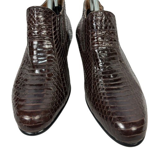 Giorgio Brutini Private Collection Mens Genuine Snake Leather Ankle Boots Size 8 - Picture 13 of 13