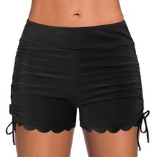 Womens Swim Shorts High Waisted Swim Bottoms Bathing Suit Bottom Boy Shorts