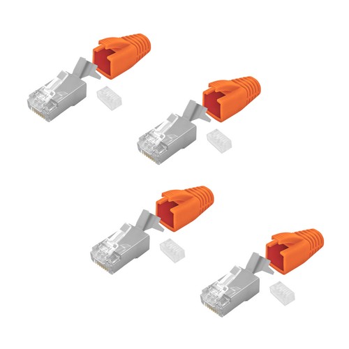 40x Netzwerkstecker RJ45 Stecker für Cat 6a 7 8 Verlegekabel Knickschutz AWG23 - Afbeelding 6 van 6
