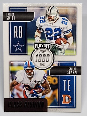 Emmitt Smith/Shannon Sharpe 2016 Playoff Football Class Reunion Card #CRSS MINT 
