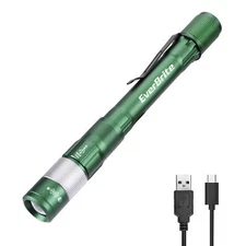 Rechargeable Pen Flashlights, 300 Lumens Zoomable LED Small Flashlight with Clip