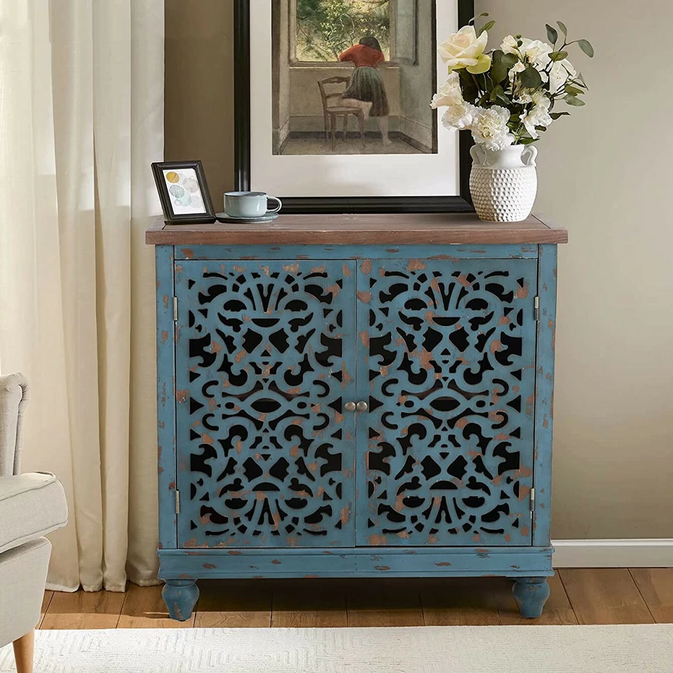 Armario de Almacenamiento con 2 Puertas Acento Expositor Organizador Consola Mesa Aparador Foto 3 de 4