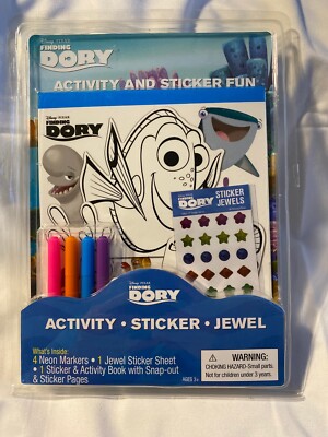 Finding Dory Activity & Sticker Fun 4 Neon Markers 1 Sticker Sheet 1 Book of Fun