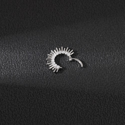 16g Titanium Steel Nose Ring CZ Septum Piercing Ear Helix Conch Piercing Jewelry - Picture 16 of 24