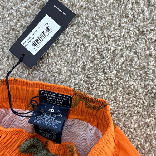 NWT 100% Authentic VILEBREQUIN Swim Trunks - 2 YEARS - KIDS - ORANGE - TURTLES - Picture 5 of 9