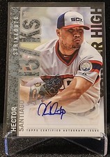 2015 Topps Series 2 Hector Santiago Career High Auto Chicago White Sox CHA-HS